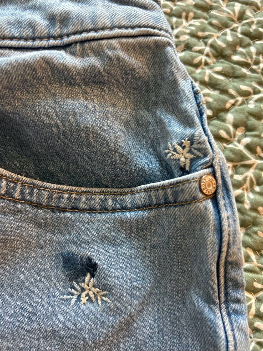 Talbots Light Blue Straight-Leg Jeans with Subtle Embroidery - Picture 6 of 11
